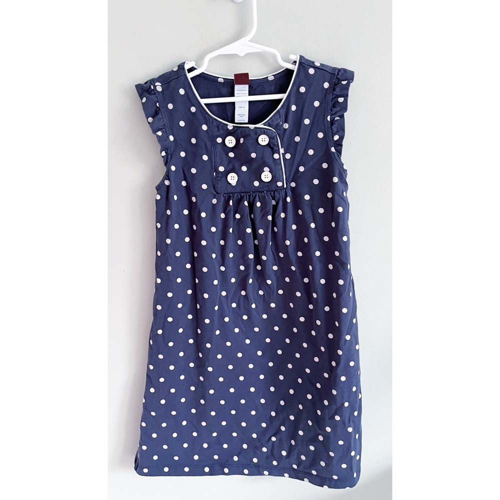 Tea navy blue polkadot girls dress size 10